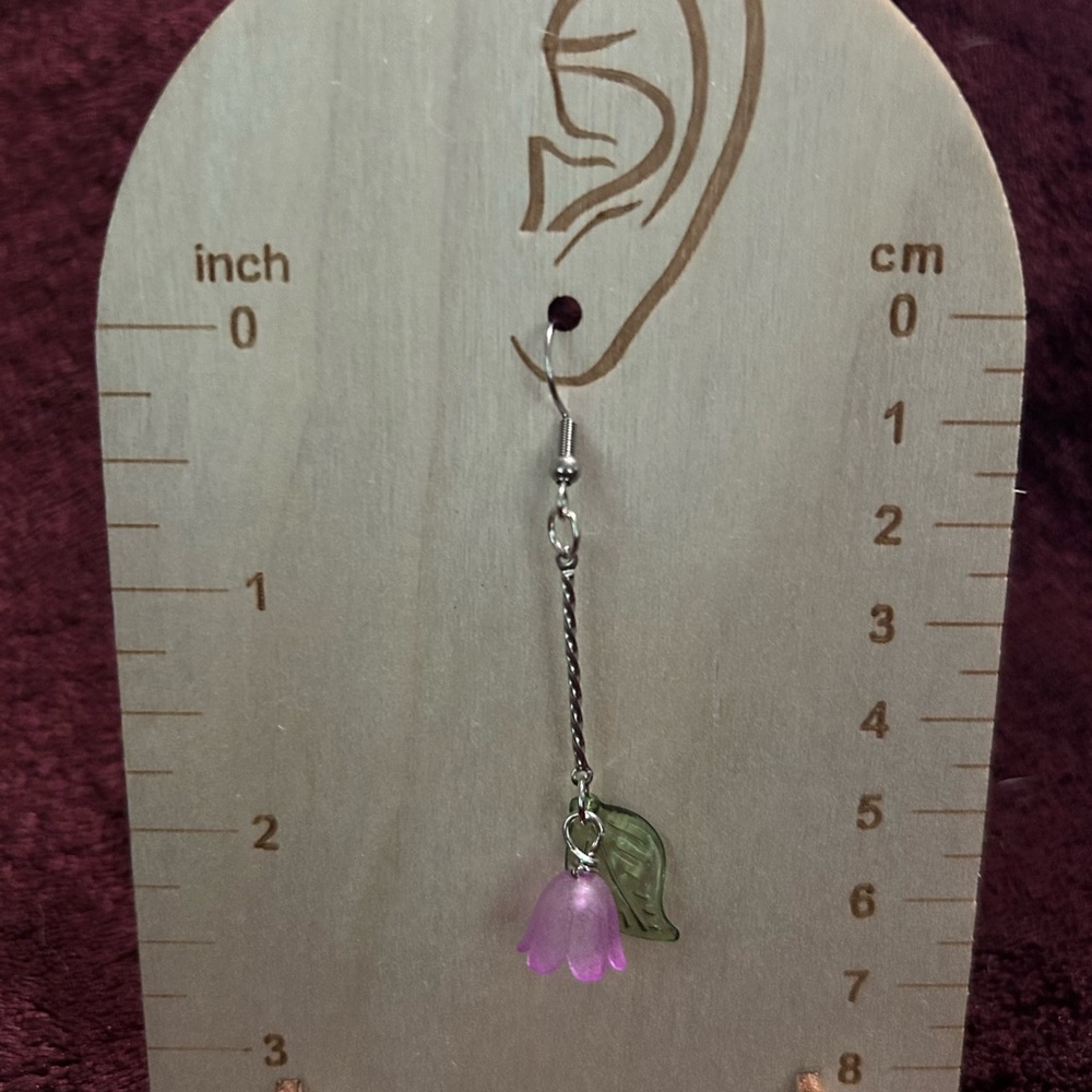 Elegant Purple Flower Drop Earrings
